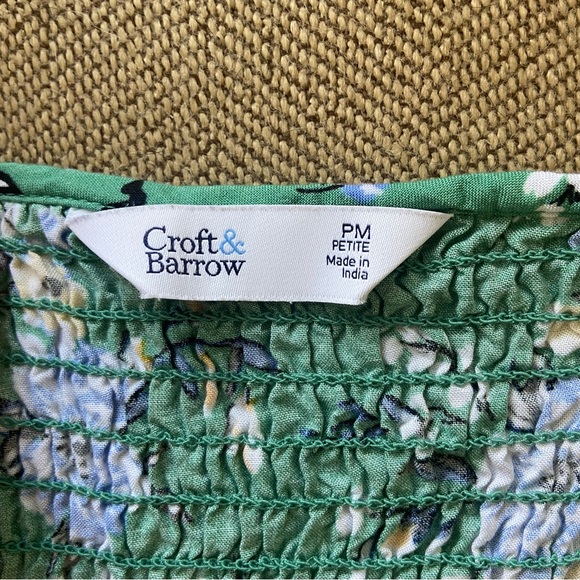 Croft and Barrow Smocked Floral Midi Dress Women's Petite Medium - Picture 3 of 4